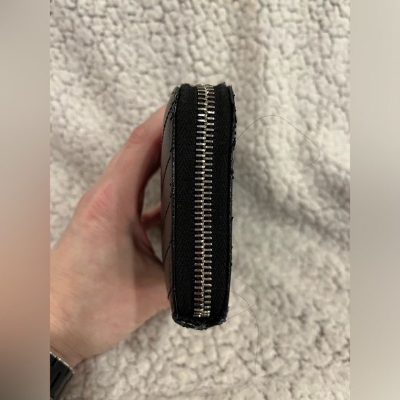 YSL Monogram Black Quilted Leather Zip-Around Wallet - Picture 2 of 14